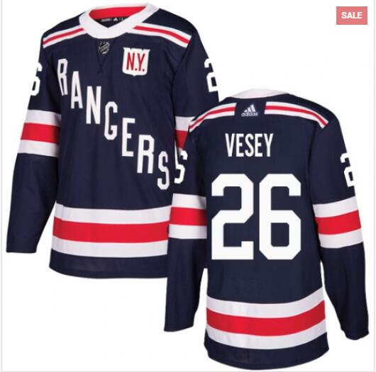Mens New York Rangers #26 Jimmy Vesey Navy Blue Adidas 2018 Winter Classic NHL Jersey Stitched