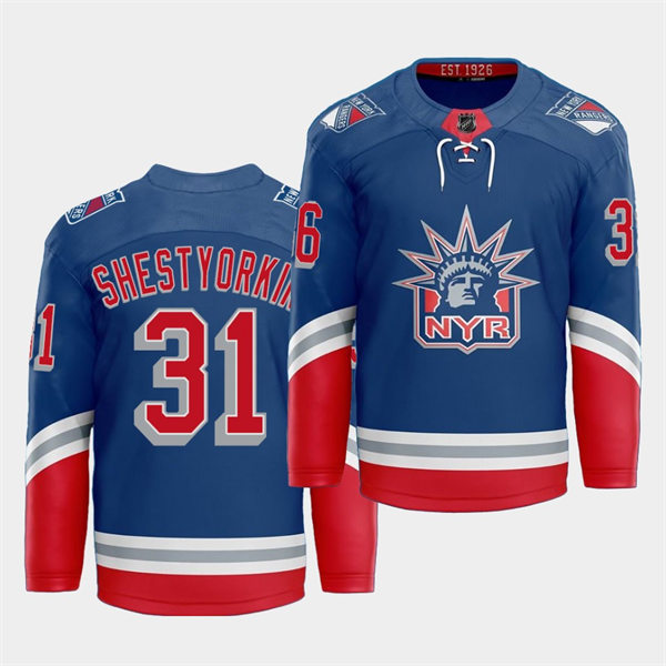 Mens New York Rangers #31 Igor Shestyorkin adidas Royal 2021 Classic Edition Liberty Jersey Stitched