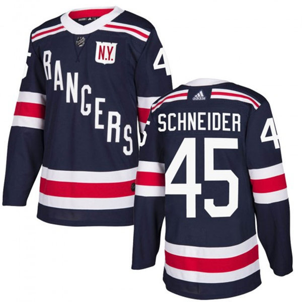 Mens New York Rangers #45 Braden Schneider Navy 2018 Winter Classic Jersey Stitched