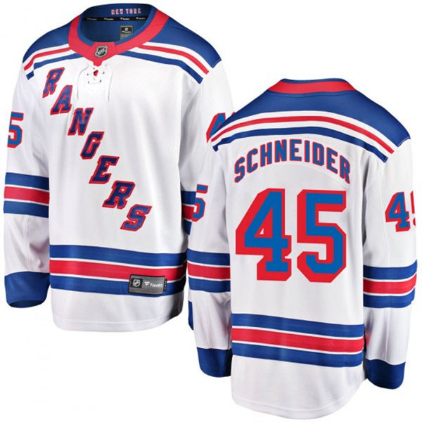 Mens New York Rangers #45 Braden Schneider adidas White Away Primegreen Player Jersey Stitched