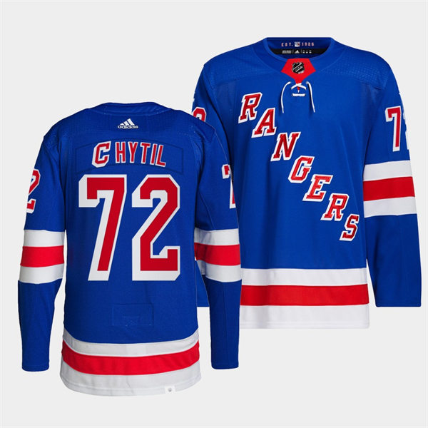 Mens New York Rangers #72 Filip Chytil Adidas Royal Home Primegreen Player Jersey Stitched
