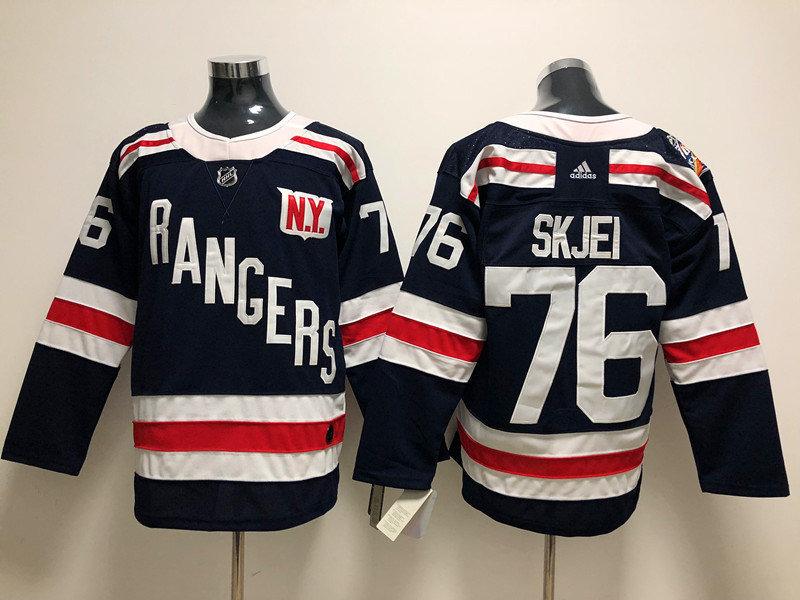 Mens New York Rangers #76 Brady Skjei Adidas Navy Blue 2018 Winter Classic NHL Jersey Stitched