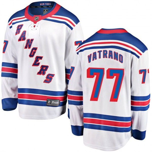 Mens New York Rangers #77 Frank Vatrano White Away Primegreen Player Jersey Stitched