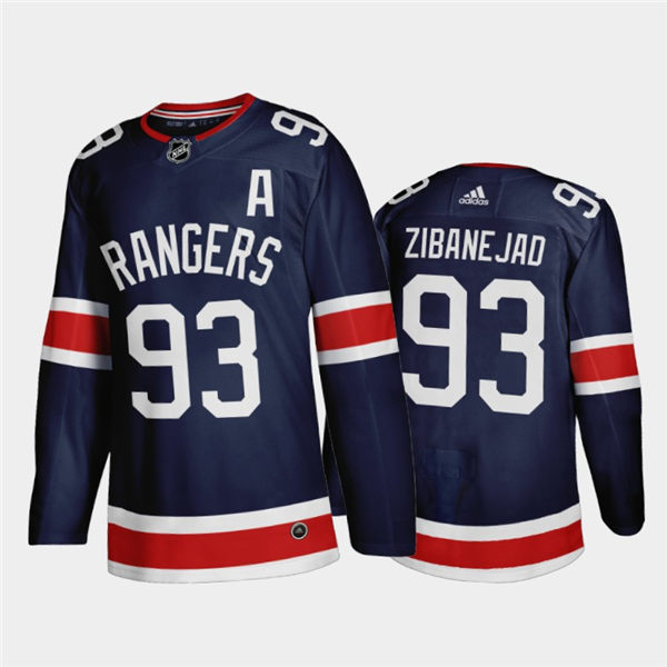 Mens New York Rangers #93 Mika Zibanejad adidas Navy 2020-21 Special Edition Player Jersey Stitched