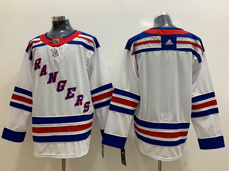 Mens New York Rangers Blank Adidas White Away Jersey Stitched