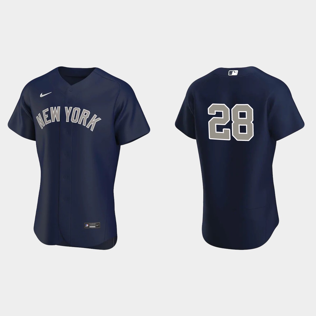 Mens New York Yankees #28 Josh Donaldson Nike Navy Gray Alternate 2nd Flex Base Jersey
