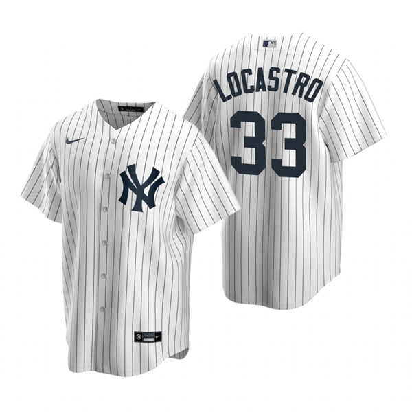 Mens New York Yankees #33 Tim Locastro Nike White Home with Name Cool Base Player Jersey