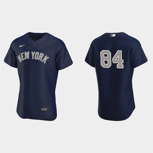 Mens New York Yankees #84 Albert Abreu Navy Gray Alternate 2nd FlexBase Player Jersey