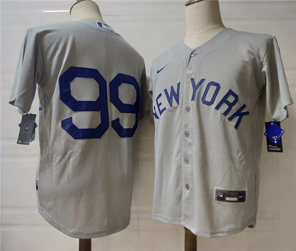 Mens New York Yankees #99 Aaron Judge Nike Gray 2021 Field of Dreams Jersey