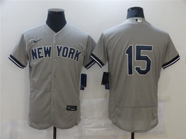 Mens New York Yankees Retired Player #15 Thurman Munson Nike Grey Road FlexBase Game Jersey