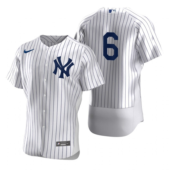 Mens New York Yankees Retired Player #6 Steve Sax Nike White Home FlexBase Game Jersey