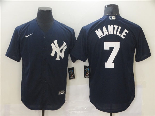 Mens New York Yankees Retired Player #7 Mickey Mantle Nike Navy Alternate Cool Base Jersey