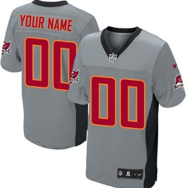 Mens Nik Tampa Bay Buccaneers Customized Gray Shadow Elite Jersey