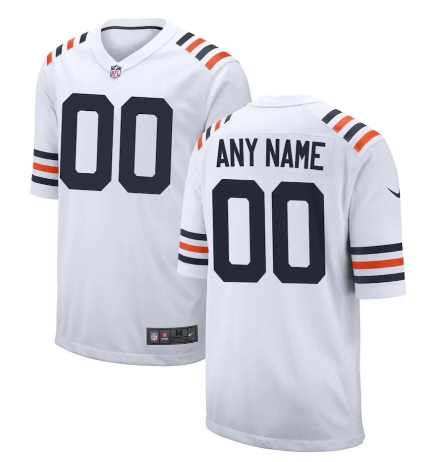 Mens Nike Chicago Bears Customized Nike White 100th Season Alternate Classic Limited Jersey