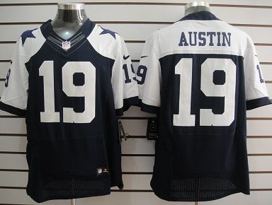Mens Nike Dallas Cowboys Jersey #19 Miles Austin Blue Thanksgiving Elite style Stitched