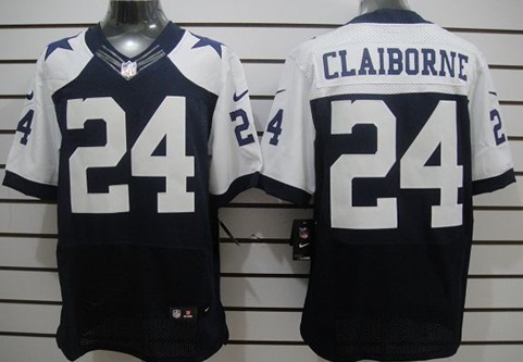 Mens Nike Dallas Cowboys Jersey #24 Morris Claiborne Elite Thanksgiving Blue Stitched