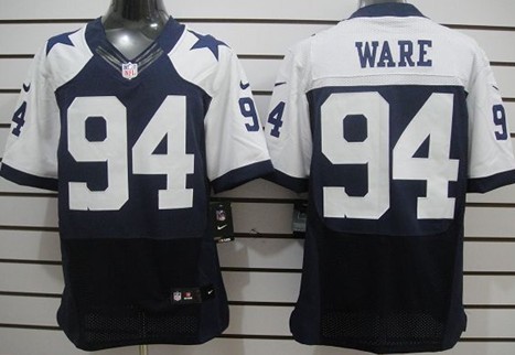 Mens Nike Dallas Cowboys Jersey #94 DeMarcus Ware Elite Thanksgiving Blue Stitched