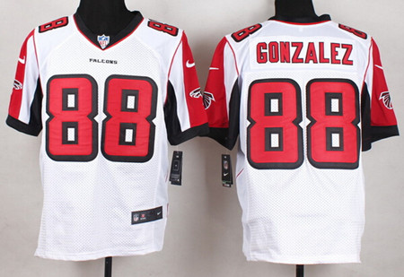 Mens Nike Elite Jersey Atlanta Falcons #88 Tony Gonzalez White Stitched