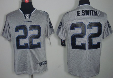 Mens Nike Elite Jersey Dallas Cowboys #22 Emmitt Smith Lights Out Gray Stitched
