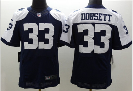 Mens Nike Elite Jersey Dallas Cowboys #33 Tony Dorsett Blue Thanksgiving Stitched