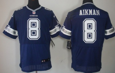 Mens Nike Elite Jersey Dallas Cowboys #8 Troy Aikman Blue Stitched