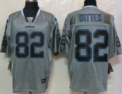 Mens Nike Elite Jersey Dallas Cowboys #82 Jason Witten Lights Out Gray Stitched