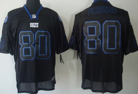 Mens Nike Elite Jersey Indianapolis Colts #80 Coby Fleener Lights Out Black Stitched