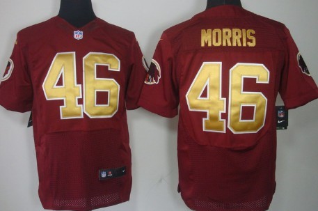 Mens Nike Elite Jersey Washington Redskins #46 Alfred Morris Red With Gold
