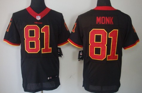 Mens Nike Elite Jersey Washington Redskins #81 Art Monk Black