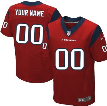 Mens Nike Houston Texans Customized Red Elite Jersey