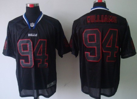 Mens Nike NFL Elite Jersey Buffalo Bills #94 Mario Williams Lights Out Black