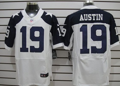 Mens Nike NFL Elite Jersey Dallas Cowboys #19 Miles Austin White Thanksgiving Stitched