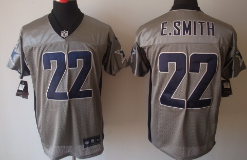 Mens Nike NFL Elite Jersey Dallas Cowboys #22 Emmitt Smith Gray Stitched