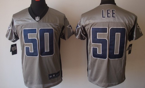 Mens Nike NFL Elite Jersey Dallas Cowboys #50 Sean Lee Gray Stitched