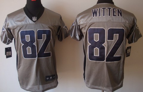 Mens Nike NFL Elite Jersey Dallas Cowboys #82 Jason Witten Gray Stitched