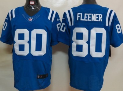 Mens Nike NFL Elite Jersey Indianapolis Colts #80 Coby Fleener Blue Stitched