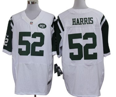 Mens Nike NFL Elite Jersey New York Jets #52 David Harris White