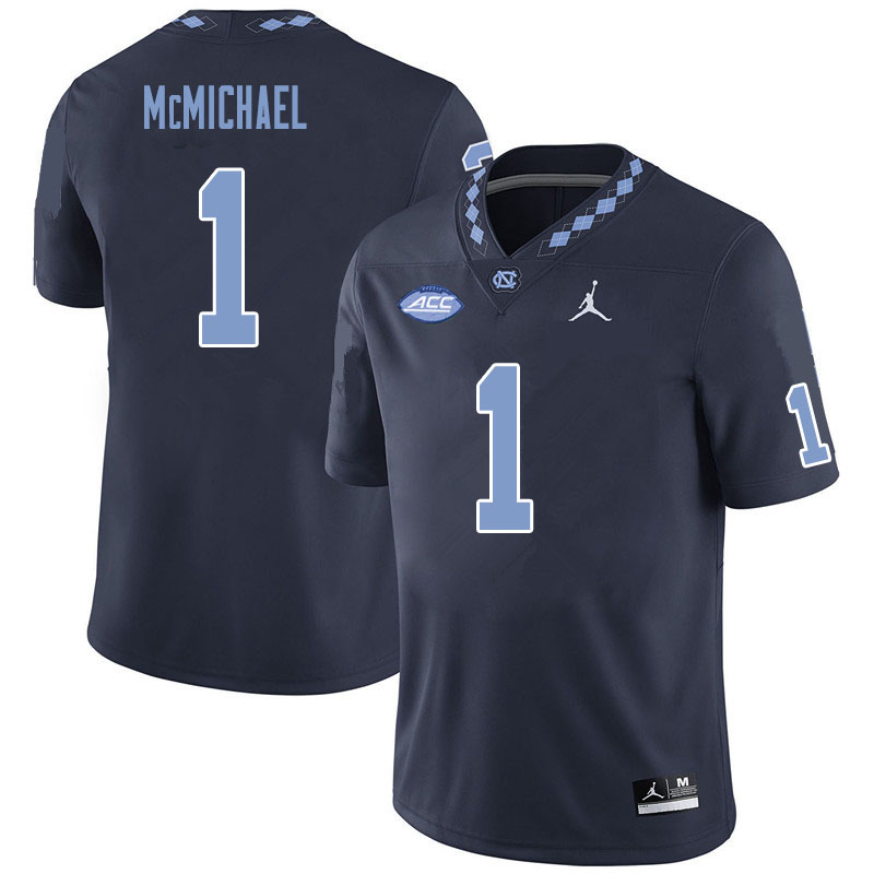 Mens North Carolina Tar Heels #1 Kyler McMichael Navy Alternate College Football Jersey