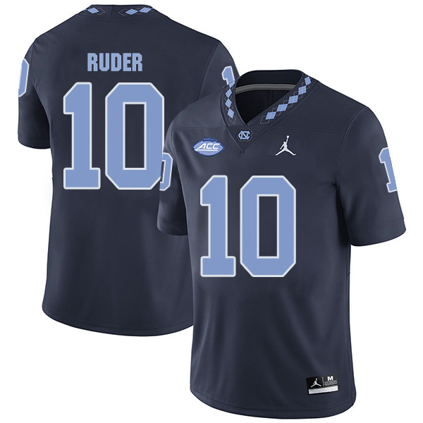 Mens North Carolina Tar Heels #10 Jace Ruder Navy Alternate College Football Jersey