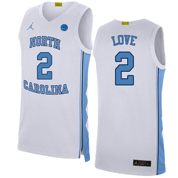 Mens North Carolina Tar Heels #2 Caleb Love White College Baseketball Game Jersey