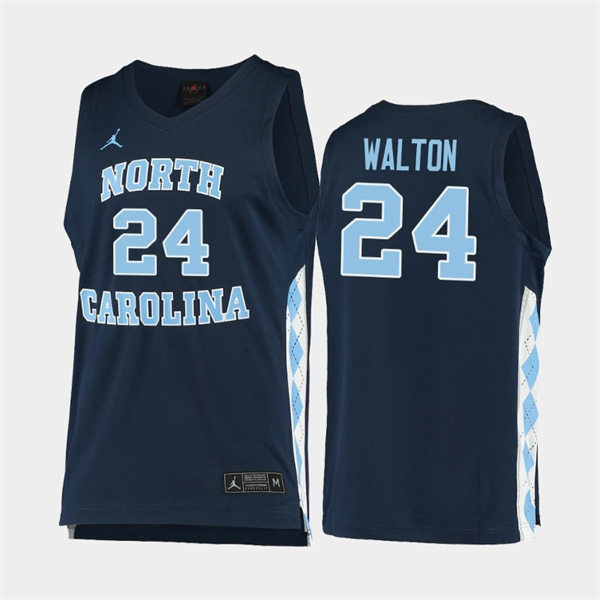 Mens North Carolina Tar Heels #24 Kerwin Walton Navy Alternate College Baseketball Game Jersey