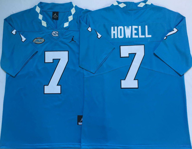 Mens North Carolina Tar Heels #7 Sam Howell Royal Jordan Brand Stitched NCAA college Football Jersey