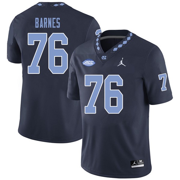 Mens North Carolina Tar Heels #76 William Barnes Navy Alternate College Football Jersey