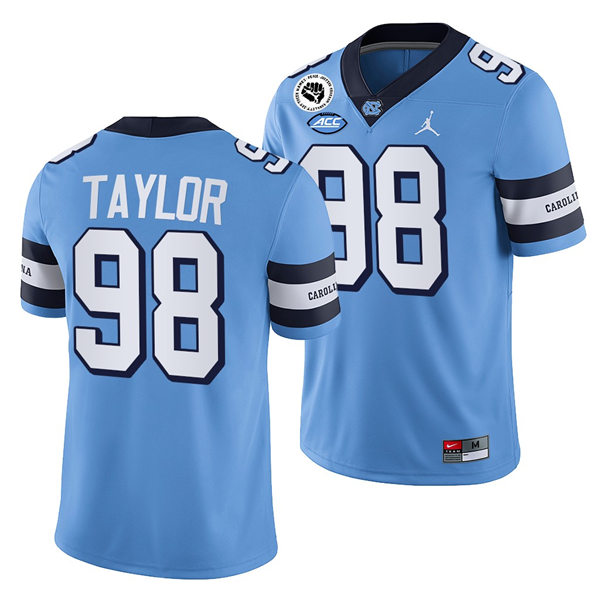 Mens North Carolina Tar Heels #98 Lawrence Taylor Royal Retro Untouchable College Football Jersey