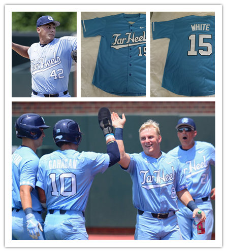 Mens North Carolina Tar Heels Custom Nike Blue Tar Heels Baseball Jersey