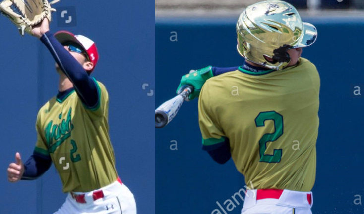 Mens Notre Dame Fighting Irish #2 Spencer Myers Gold Pullover Under Armour College Baseball Game Jersey