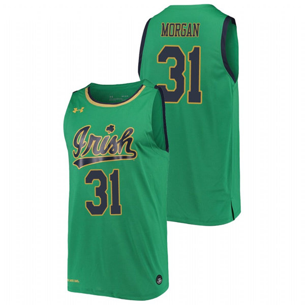 Mens Notre Dame Fighting Irish #31 Elijah Morgan Under Armour Kelly Green College Basketball Jersey
