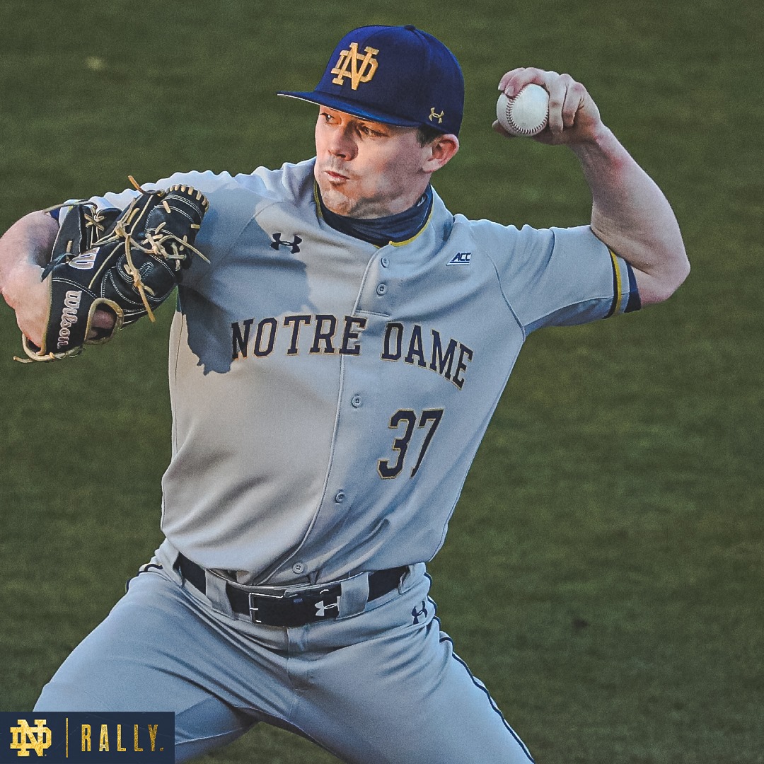 Mens Notre Dame Fighting Irish #37 Joe Sheridan Under Armour Grey College Baseball Game Jersey