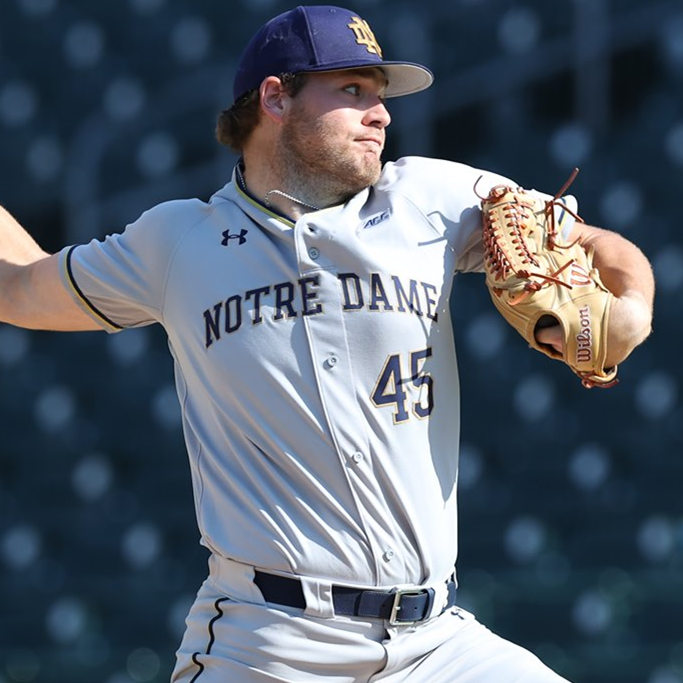 Mens Notre Dame Fighting Irish #45 Alex Rao Under Armour Grey College Baseball Game Jersey