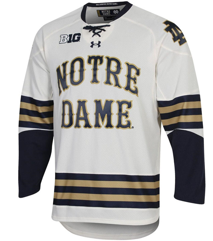 Mens Notre Dame Fighting Irish Blank 2018 White 50 Seasons Anniversary Under Armour Hockey Team Jersey
